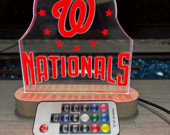Washington Nationals inspiriertes LED-Schild, Neonlicht für Man Cave, Bar, Spielzimmer - MLB