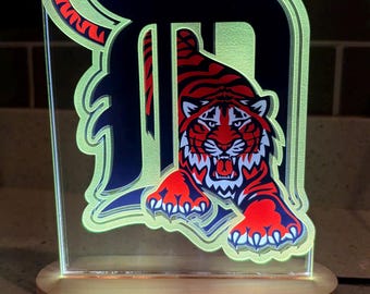 Detroit Tigers LED Sign: Custom Baseball Light for Man Cave