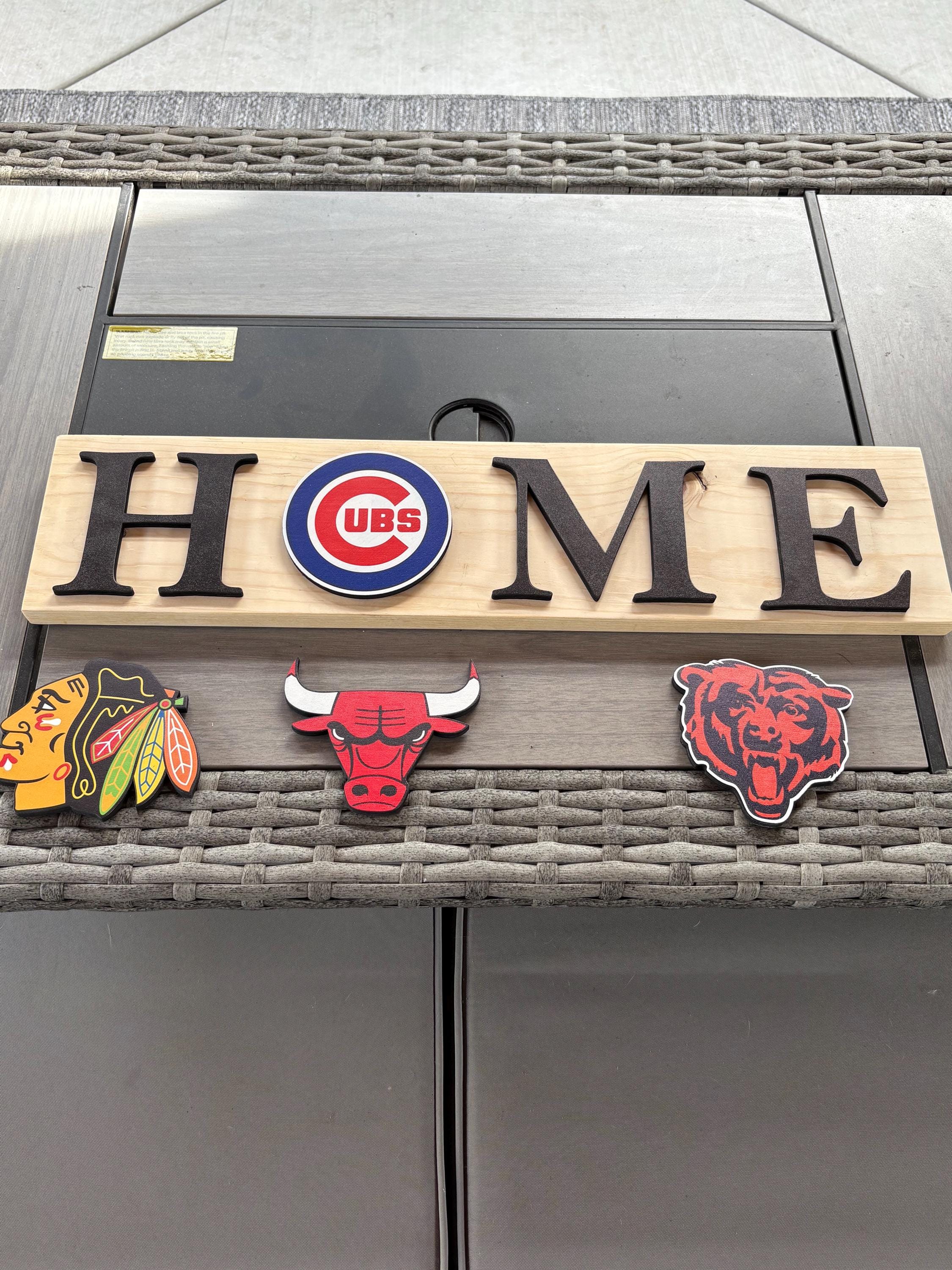 Chicago Team Interchangeable HOME Sign: Cubs, Bears, Bulls