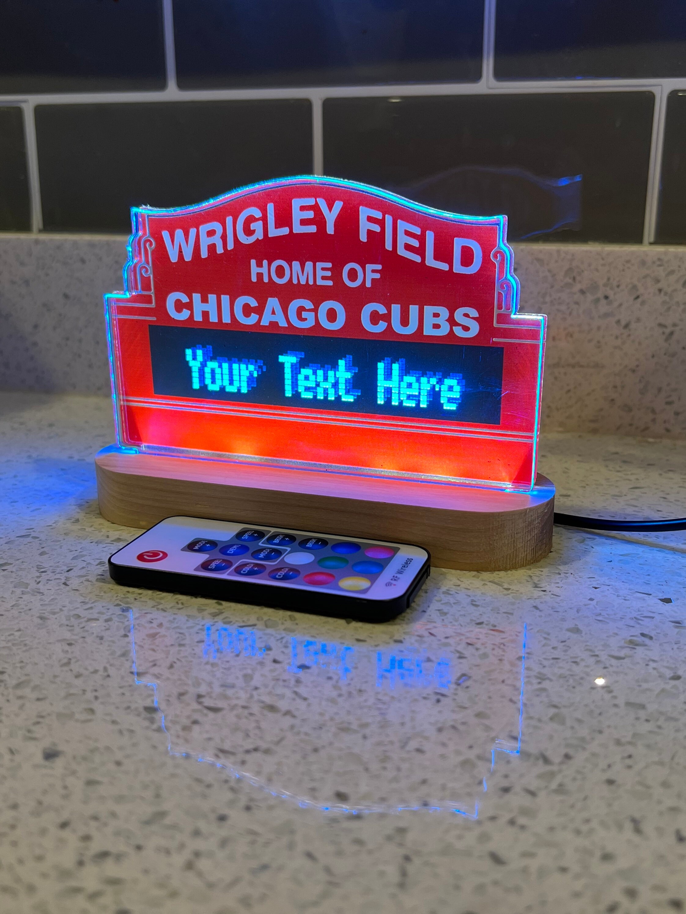 Chicago Cubs LED Neon Sign - Baseball Team Logo Wall Art For Man Cave, Game Room, Bar, Or Bedroom Decor
