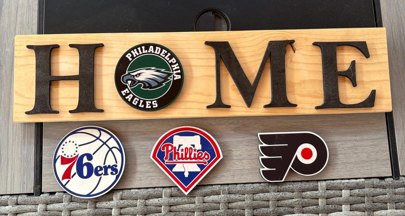 Philadelphia Sports Team HOME Sign: Eagles, Phillies, Flyers, 76ers - Etsy