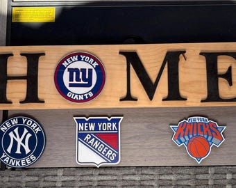 New York Sports Team HOME Sign: Yankees, Giants, Knicks, Rangers