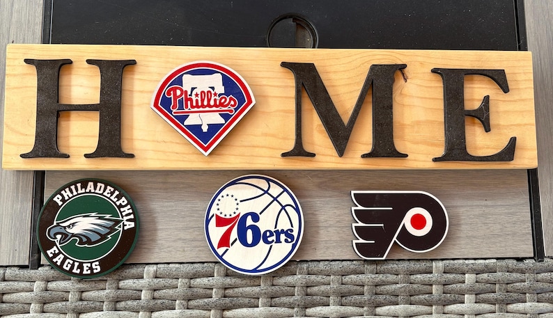 Philadelphia Sports Team HOME Sign: Eagles, Phillies, Flyers, 76ers - Etsy