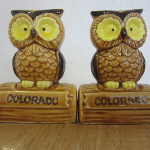 Vintage Owl Salt & Pepper Shakers, Vintage Colorado Souvenir, Vintage Owls, Colorado Collectible, Vintage Colorado, Owl Salt and Pepper