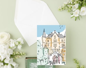 GREETING CARDS chateau de La motte Husson | escape to the chateau | illustration cards | A6 | prettywatercolour sketch cards |greeting cards