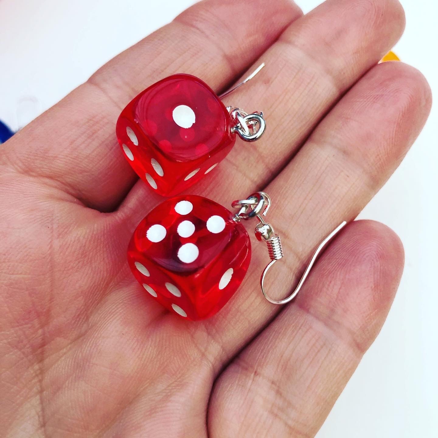 EARRINGS DANGLE Dice Dangle Earrings Various Etsy UK
