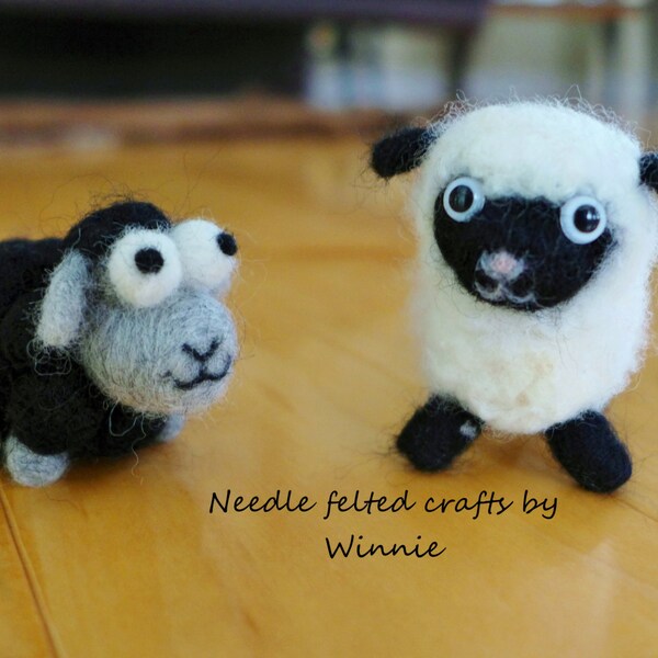 Needle felted sheeps -Baa baa black sheep handmade OOAK each sold individually