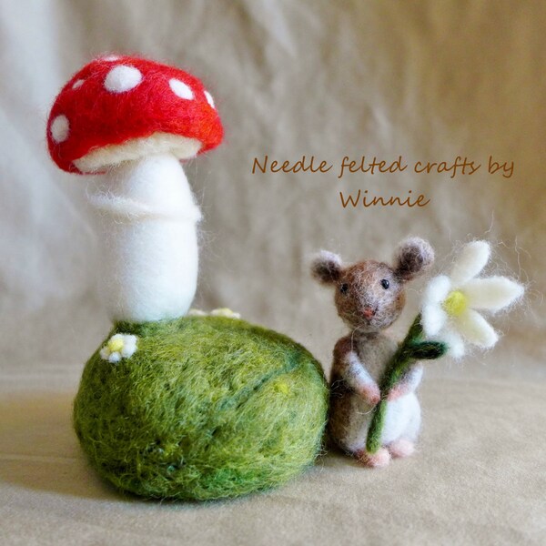 Reserved Listing for Kathy Richter- Needle felted decorative mouse pin cushion handmade OOAK