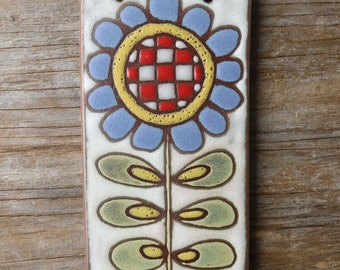 handmade tile, flower, decorative tile