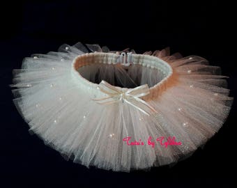 Pearl Sparkle Dog Tutu, Pet Tutu, Pet Clothing, Pet Outfit, Pet Party Favor, Pet Birthday Outfit, Wedding Pet Tutu, Pearl Pet Tutu