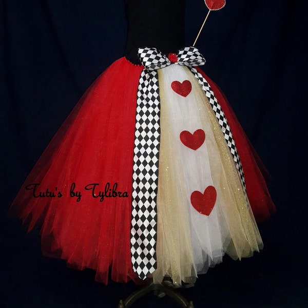 ADULT Heart Queen Tutu Skirt, ADULT Queen of Hearts Costume, Heart Tutu Skirt, Valentine Tutu, Heart Tutu, ADULT Heart Halloween Costume