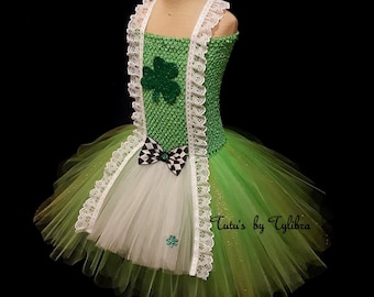 Irish Girl Shamrock Dress, St Patty's Day Costume, Leprechaun Costume, St Patrick's Day Costume, Clover Tutu, Shamrock Halloween Costume