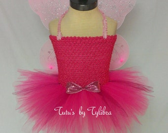 Fairy Tutu Dress Costume with Fairy Wings, Pink Fairy Costume, Fairy Tutu, Fairy Princess Costume, Fairy Costume, Pink Butterfly Costume