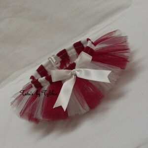 Pet Tutu - Maroon and White Dog Tutu, Pet Clothing, Pet outfit, Christmas Tutu, Pet Sport Team Outfit