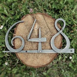 Large metal house numbers | Hand forged wrought iron house number | 6 inch tall address sign