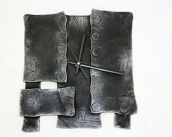 Steampunk hand forged wall clock | Wrought iron decorative clock