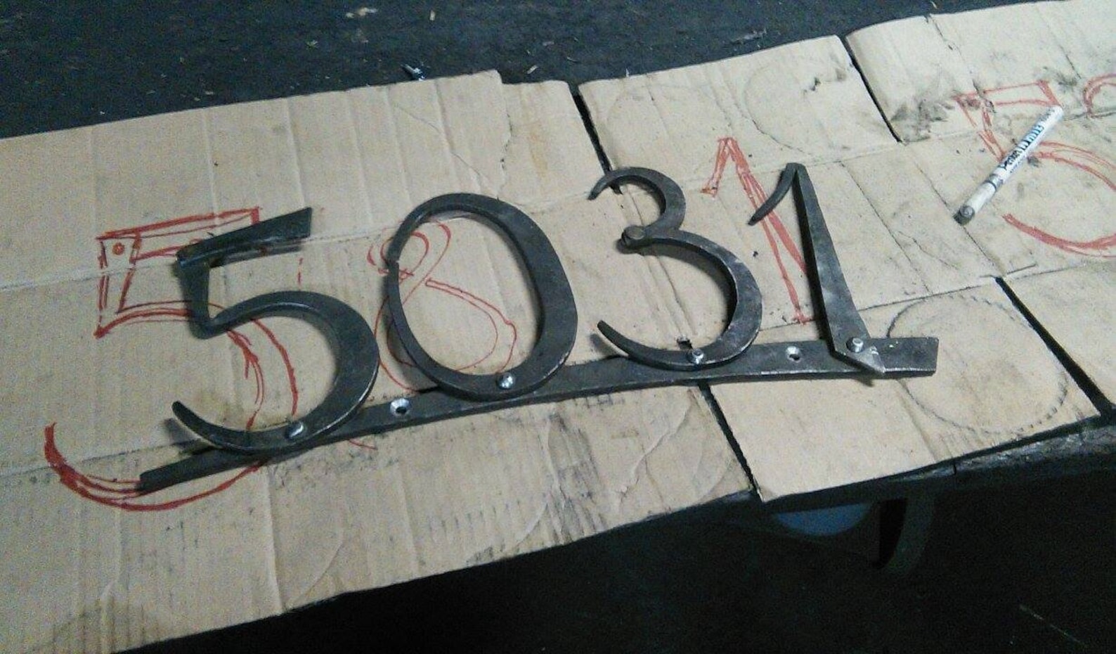 Large Metal House Numbers Hand Wrought Iron House Number 6 Inch