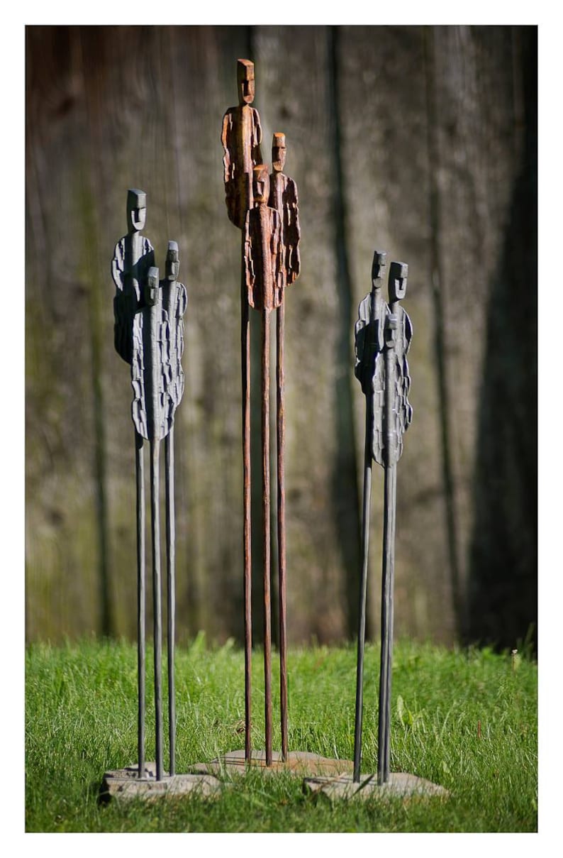 Menschen handgeschmiedet Metallskulptur als Symbol für eine Familie. Metallkunst. Metallskulptur. Gartenskulptur. Bis 150 cm Bild 3