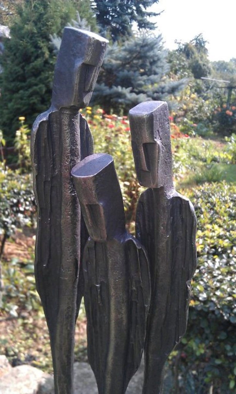 Personnes sculpture métallique forgée à la main symbolisant une famille. Métal art. Sculpture en métal. Sculpture sur jardin.Jusqu'à 150cm image 4