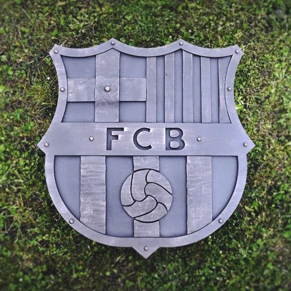 Logo de fer du FC Barcelone | Décoration murale en métal | Tableaux de football