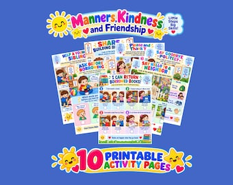 Preschool Life Skills Worksheets: Manners, Kindess and Friendship Activities
