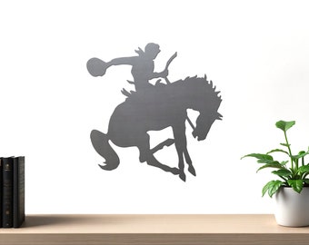 Rodeo Horse & Rider Metal Wall Art