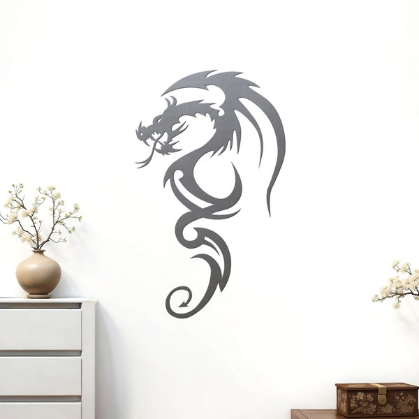 Metal Dragon Silhouette #10 Plasma Cut Wall Art Decor