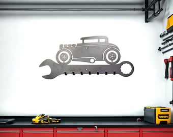 Hot Rod Coupe Wrench Tool or Key Holder Organizer Garage Wall Art Gift Idea