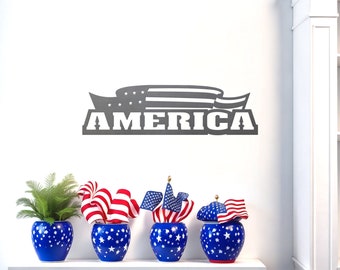 America Metal Wall Art