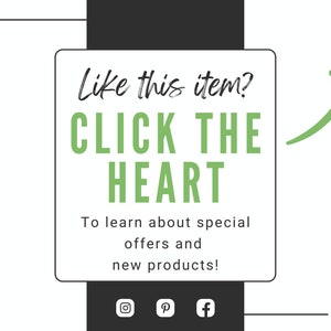 Może przedstawiać: Biały kwadrat z zieloną strzałką skierowaną w g&oacute;rę. Tekst "Like this item? CLICK THE HEART" jest zielony. Pod tekstem znajduje się napis "To learn about special offers and new products!" w kolorze czarnym. Pod tekstem znajdują się ikony medi&oacute;w społecznościowych dla Instagrama, Pinteresta i Facebooka. Tekst "IRON EXILE" znajduje się w zielono-czarnym logo.