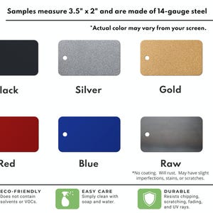 Color chart for powder coat colors showcasing a wide range of durable color options.