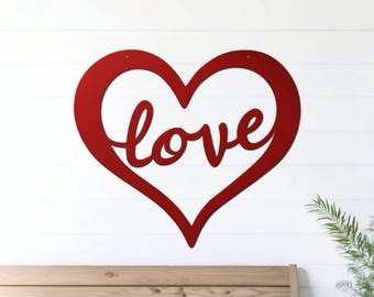 Heart Sign | Metal Love Sign | Valentine's Day Gift | Anniversary or Wedding Gift | Valentines Day Decor | Heart Decor | Love Heart 002