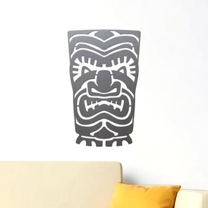 Tiki 06 Mancave Bar Tribal Mask Totem Hawaiian Home Tropical Decor Metal Wall Art