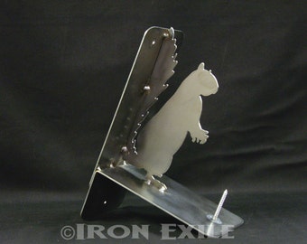 Squirrel Corn Feeder Unique Steel Metal Cute MADE IN USA Garden Yard Art Funny