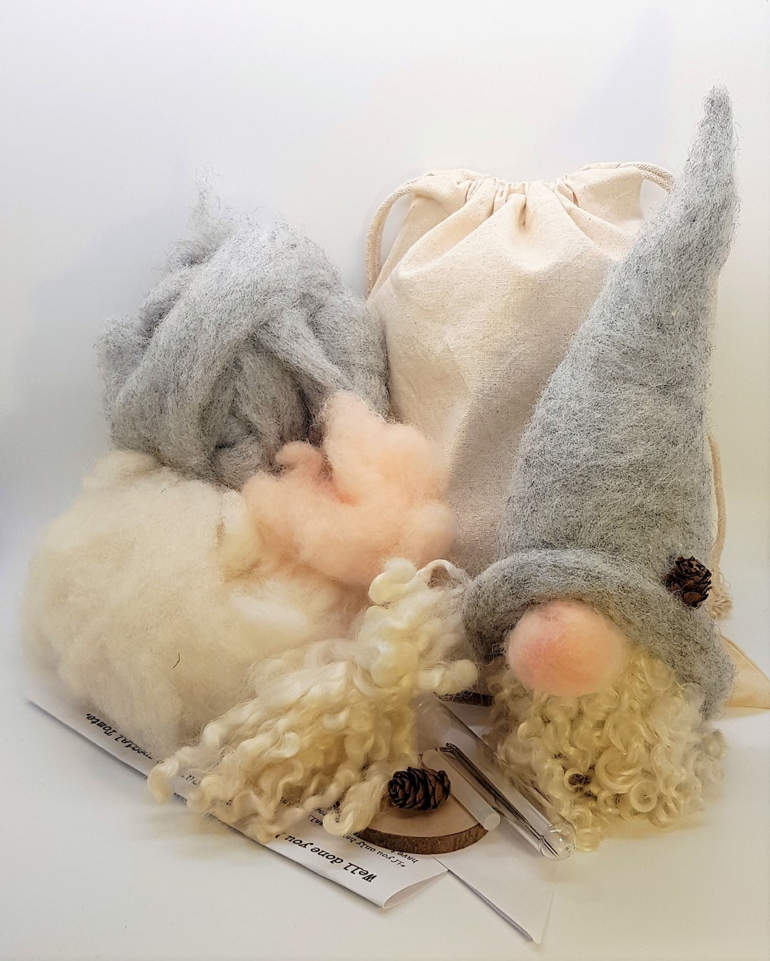 Needle Felting Kit Christmas Gnome Gonk Tomte Craft Kit Etsy