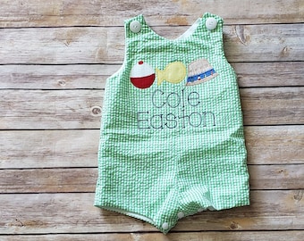 Baby boy romper, boy romper, baby boy summer outfit, baby romper, summer romper, beach birthday outfit, toddler romper, boy short outfit