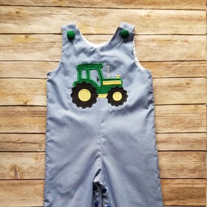 Boys overall, toddler boy overall, baby boy romper, overall shorts, farm birthday gift, boy birthday outfit, tractor birthday, toddler farm