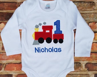 Boys train birthday, boys birthday shirt, train birthday shirt, first birthday boy, train party, toddler boy birthday, personalized shirt