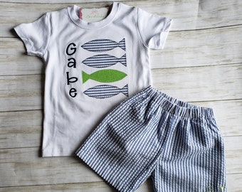 Boys beach outfit, summer outfit, boys shorts outfit, cute boys gift, summer short set, toddler shorts set, toddler boy outfit, beach photo