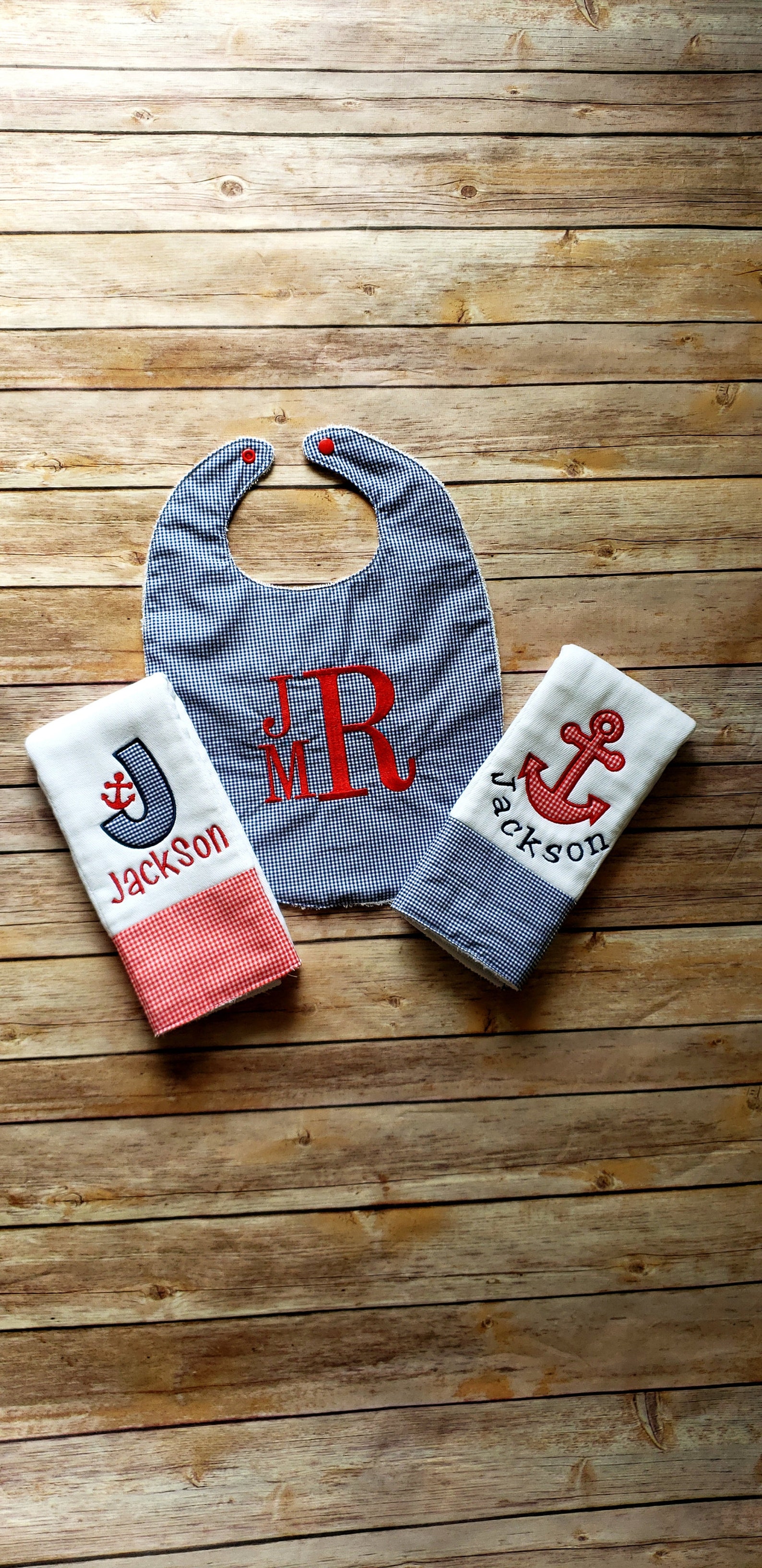 Boy bib set boy burp cloth set baby boy bib set new baby Etsy