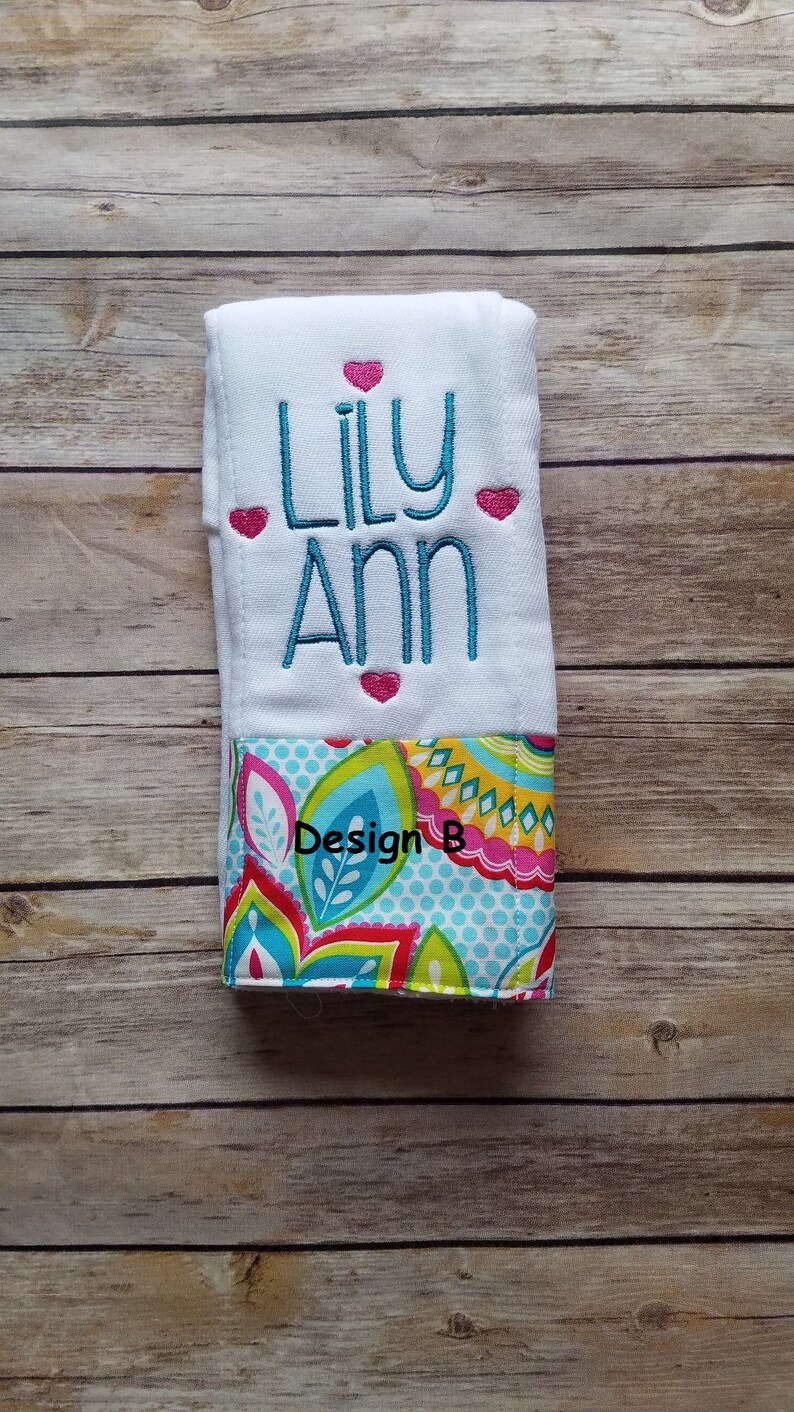 Girl Burp Cloth Set Burp Cloth Set Girl Burp Cloth Baby Etsy