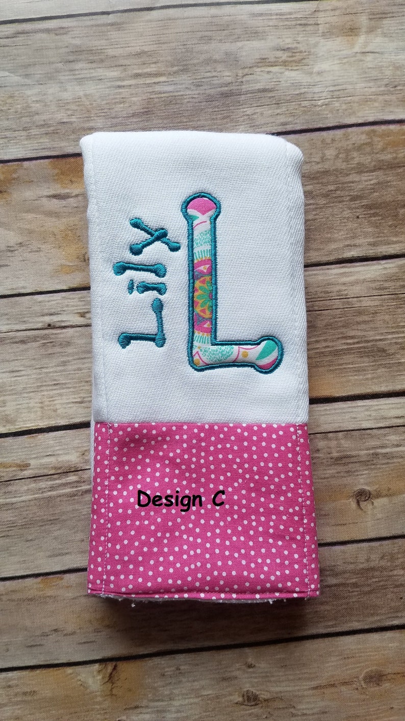 Girl Burp Cloth Set Burp Cloth Set Girl Burp Cloth Baby Etsy