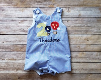 Boy birthday outfit, boy birthday romper, 2nd birthday boy, blue birthday outfit, toddler birthday outfit, baby boy romper, toddler romper