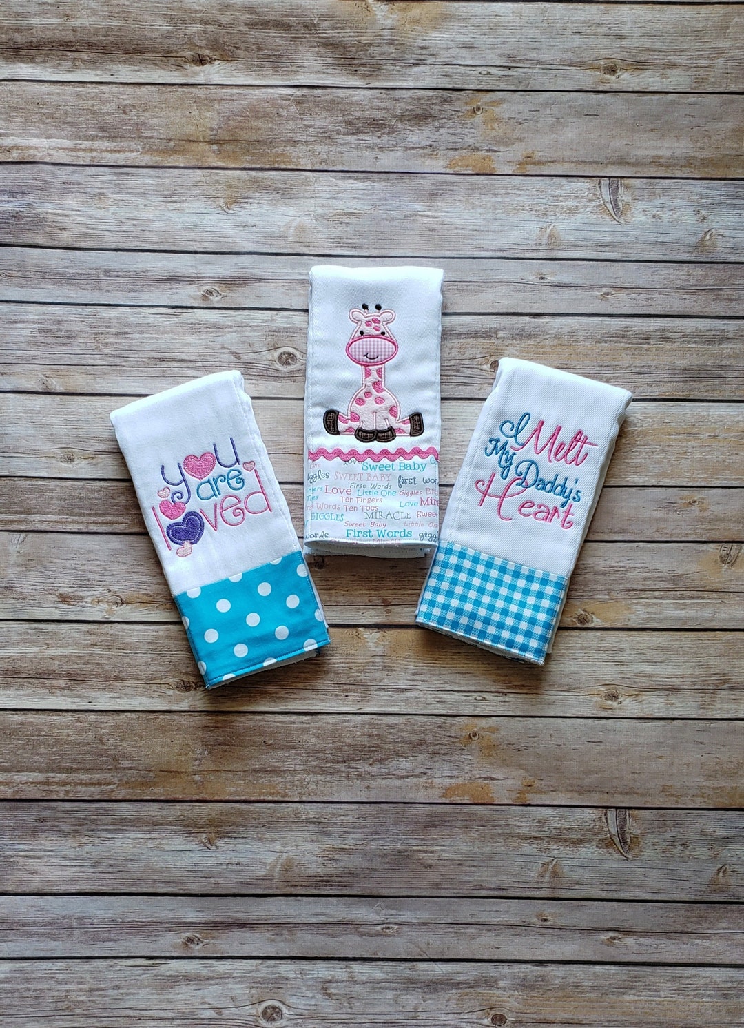 Baby Girl Burp Cloth With Sayings, Giraffe Design Cloth Diaper, Newborn