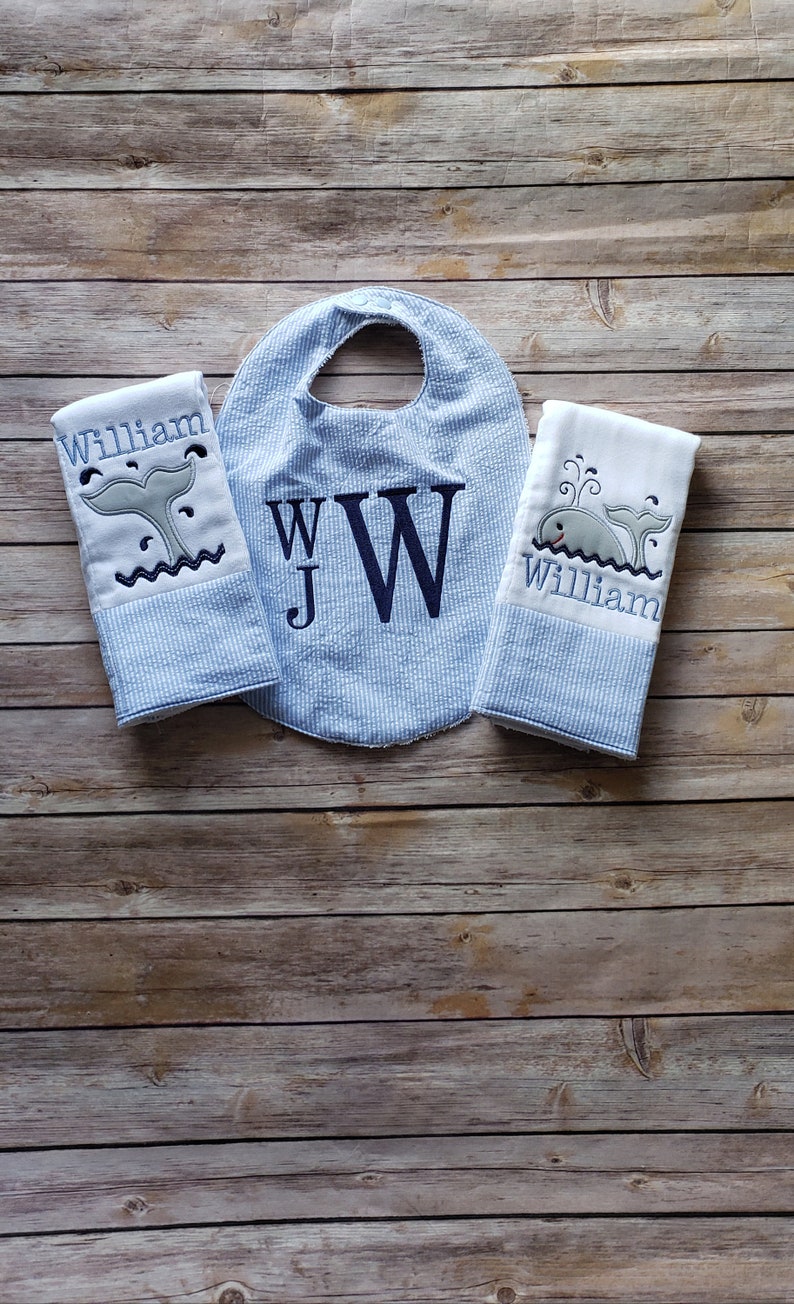 Burp Cloth Bib Set Baby Boy Bib Set Boy Burp Cloth Set Etsy
