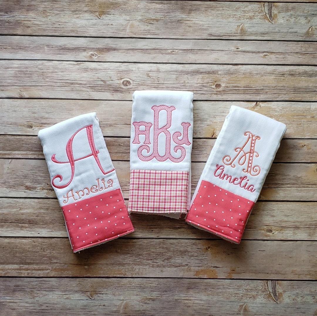 Burp Rag Girl Burp Rag Set Burp Cloth Girl Burp Rag Burp Etsy