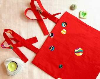 Cot bag, Marble print, tie on cot tidy