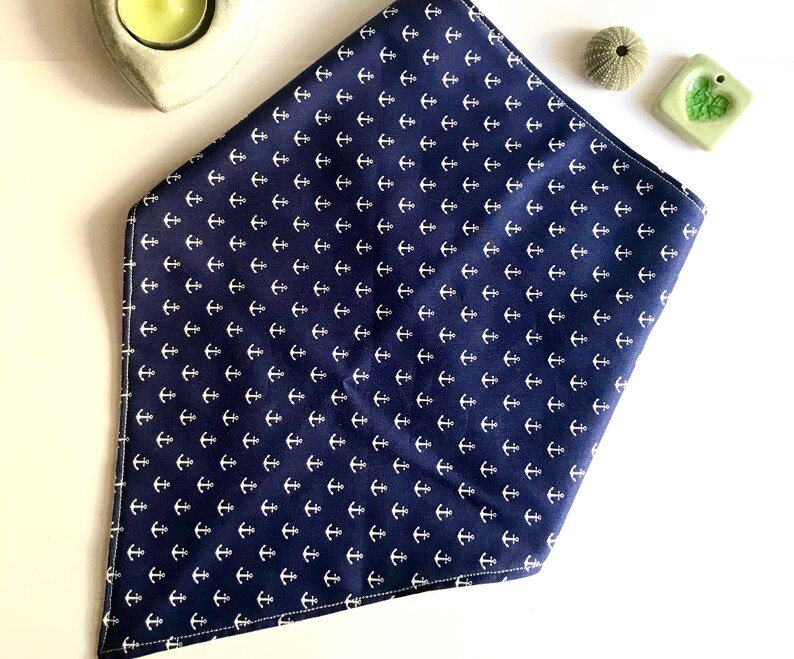 Teen/Adult Bandana bib, special needs, various choices Navy Anchors