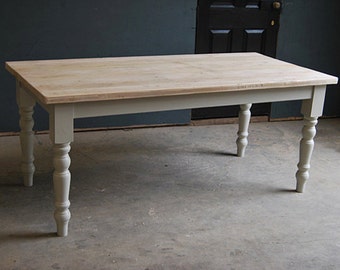 Vintage Rustic Kitchen or Dining Table made from Reclaimed Timber - Farmhouse Leg Table
