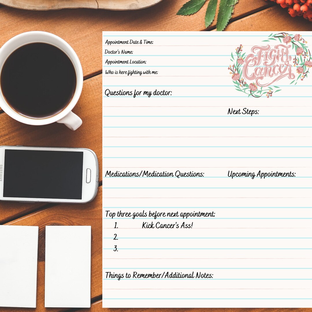 Printable Appointment Manager | Breast Cancer Appointment Manager ...